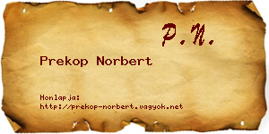 Prekop Norbert névjegykártya